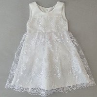 Elegant dress Openwork satin/guipure