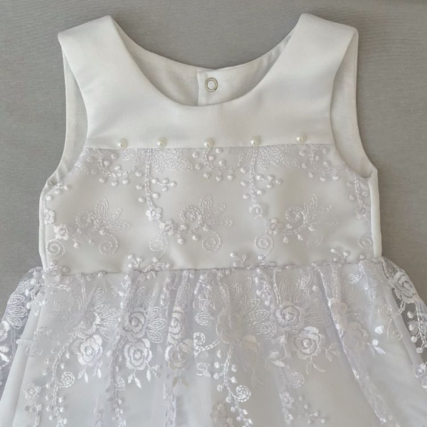 Elegant dress Openwork satin/guipure