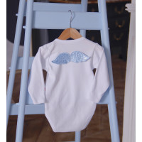 Elegant bodysuit with blue wings