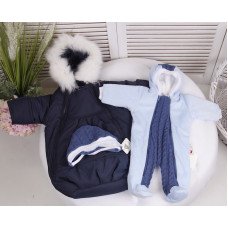Winter set Cosmonaut + Weave overalls + hat (blue)