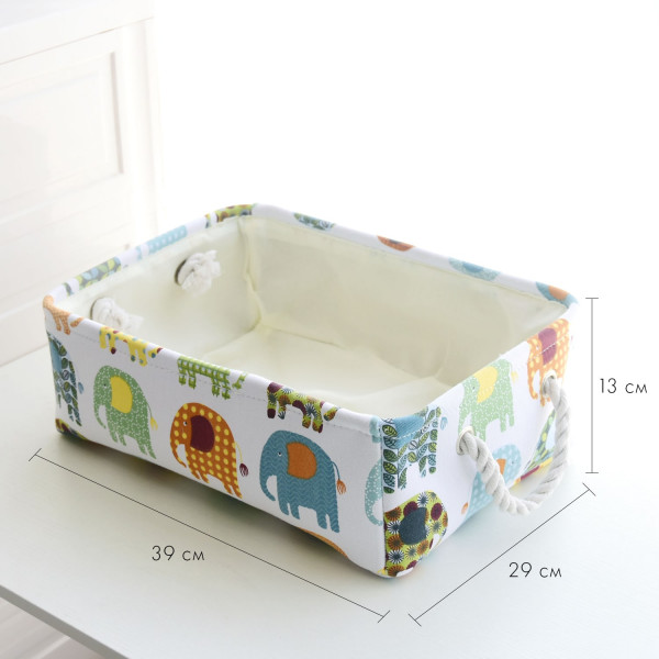 Basket for toys, laundry, storage of Elephants
