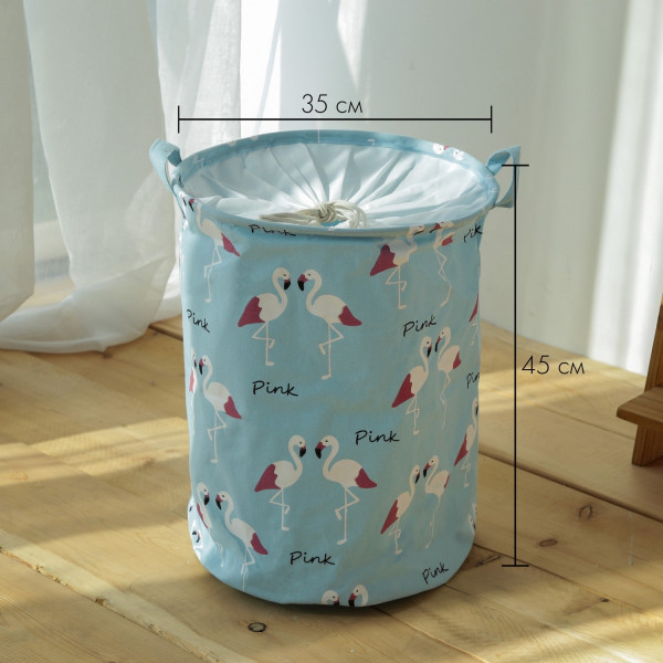 Basket for toys, laundry, storage on ties Flamingo