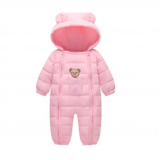 Demi-season overalls for girls Happy bear, pink