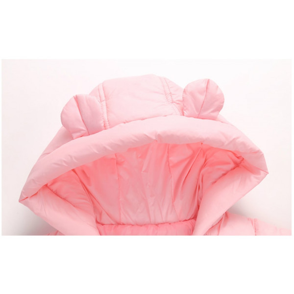 Demi-season overalls for girls Happy bear, pink