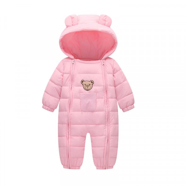 Demi-season overalls for girls Happy bear, pink