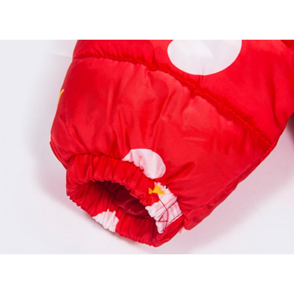 Insulated children's duck overalls, red