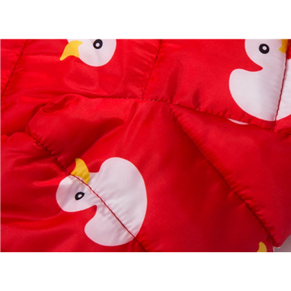 Insulated children's duck overalls, red