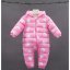 Warm duck overalls for girls, pink
