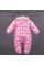 Warm duck overalls for girls, pink