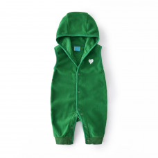 Children's insulated fleece coveralls Small heart, green
