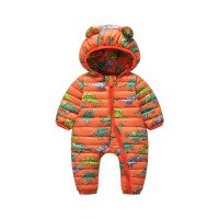 Demi-season children's overalls Stegosaurus, orange