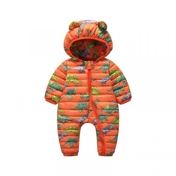 Demi-season children's overalls Stegosaurus, orange