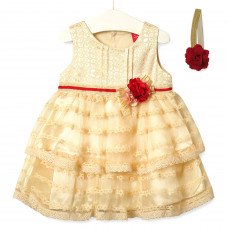 Dress for a girl Floral note, beige