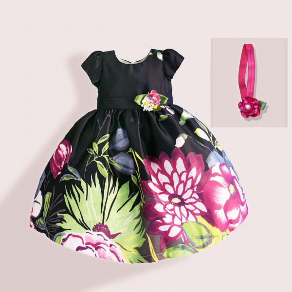Girl's dress with Dahlia headband
