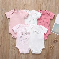Hares bodysuit for girls (5 pcs.)