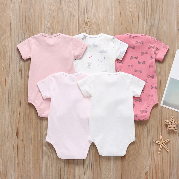 Hares bodysuit for girls (5 pcs.)