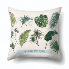 Tropical leaves decorative pillowcase 45 x 45 cm