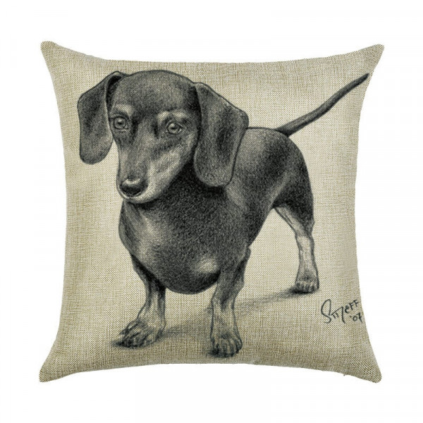 Black dachshund decorative pillowcase 45 x 45 cm