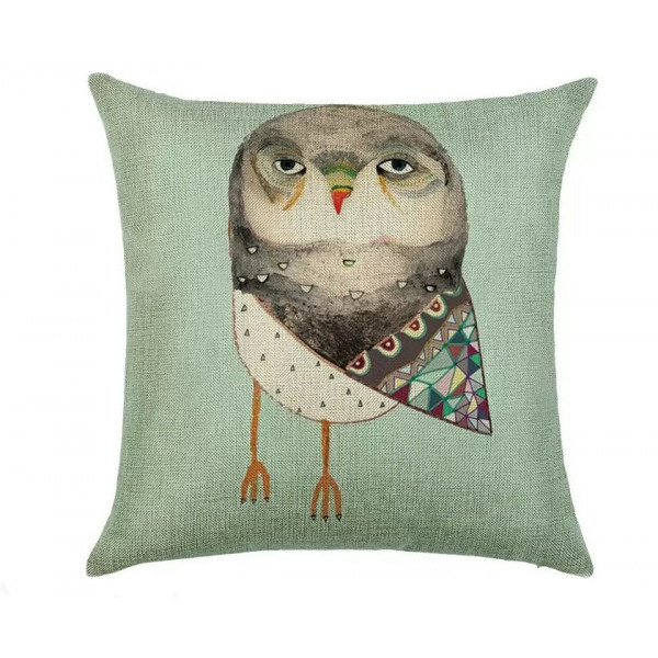 Owl decorative pillowcase 45 x 45 cm