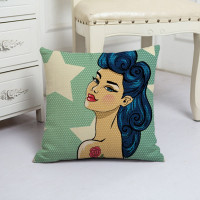 Decorative pillowcase Girl with a rose 45 x 45 cm