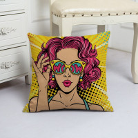 Decorative pillowcase Girl comics 45 x 45 cm
