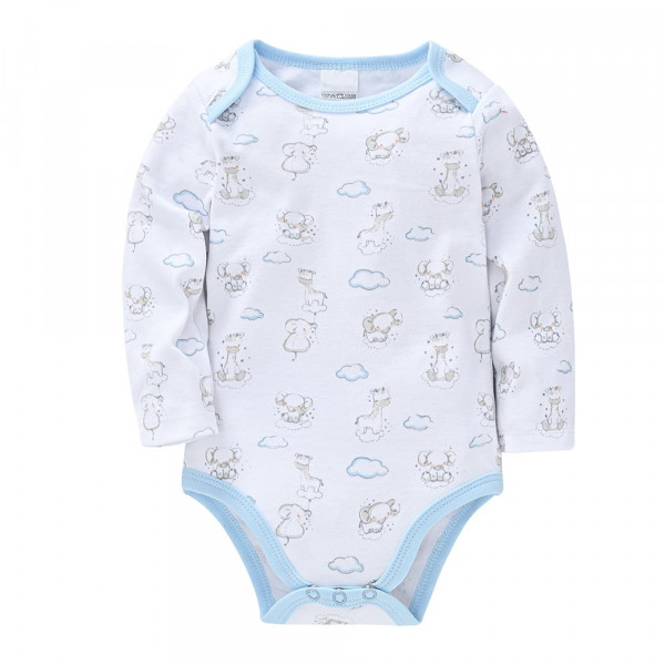 Giraffe and baby elephant baby bodysuit