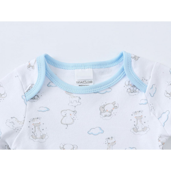 Giraffe and baby elephant baby bodysuit