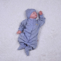 Sleep overalls with a cap Plain (grey)