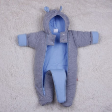 Warm knitted overalls Blue