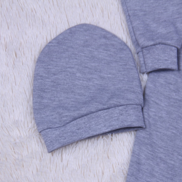 Sleep overalls with a cap Plain (grey)