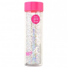 Пляшка для води YES з блискітками "Sparkle", 570мл, кришка рожевого кольору