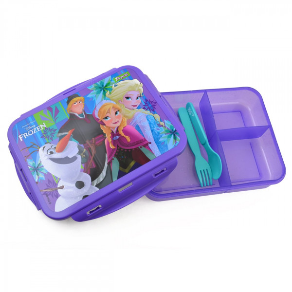 Frozen 1000 ml food container with spoon and fork